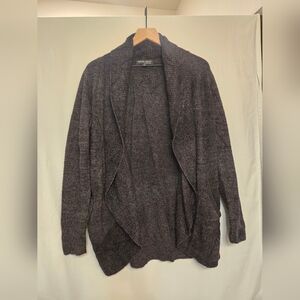 Barefoot Dreams M Cozy Chic Lite Circle Cardigan With Pockets Black